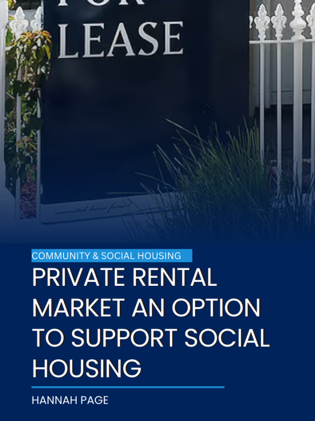 Private rental market an option to support social housing