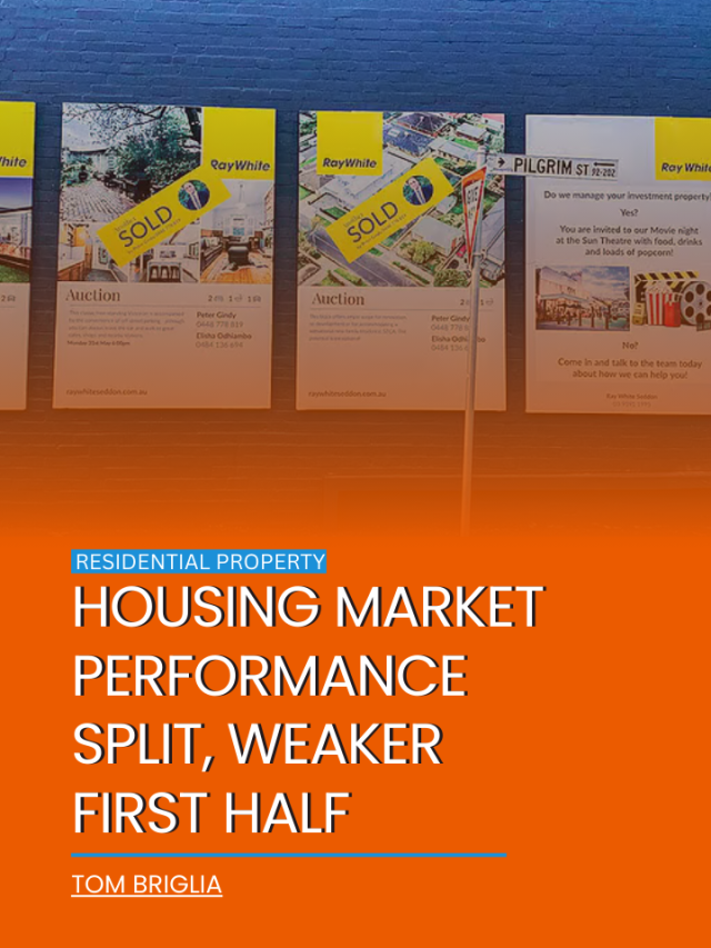 Housing market performance split, weaker first half